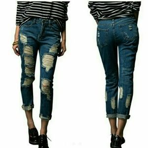 High waist ripped jeans size 2