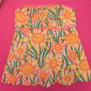 Strapless Lilly Pulitzer scalloped top - size 2