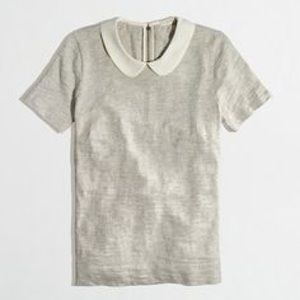 Jcrew Knit Peter Pan Collat Tee in Grey
