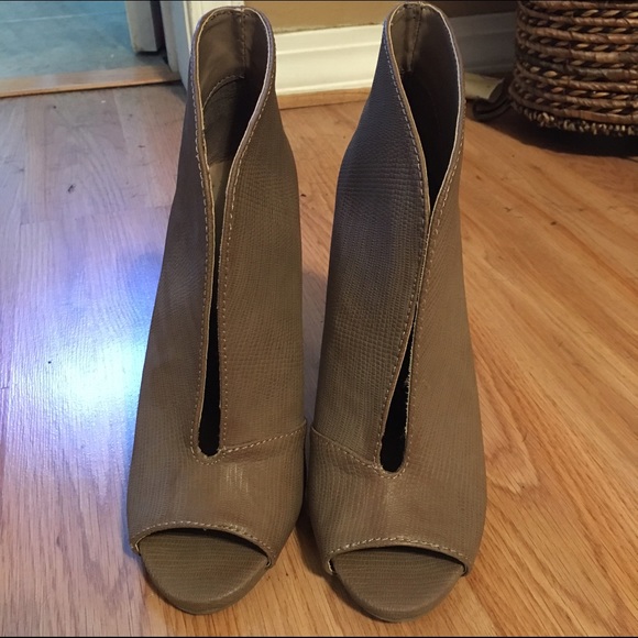 Brown heels with open front