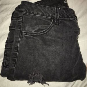black ripped american eagle jeans