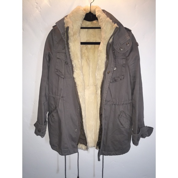 LaROK parka with detachable rabbit fur vest