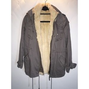 LaROK parka with detachable rabbit fur vest