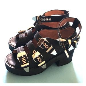Jeffrey Campbell HeavyMetal Strappy Black Sandals