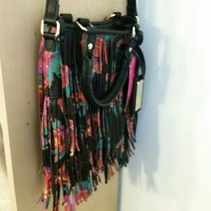 ❤NWT Betsey Johnson Mini Fringy Rosey Crossbody