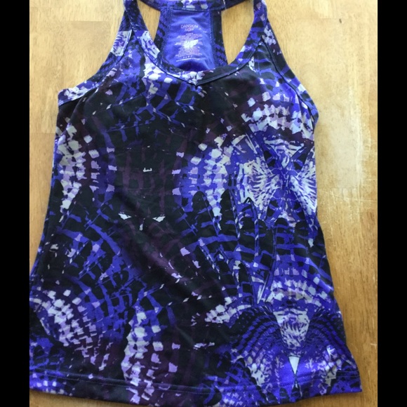 Purple floral workout top