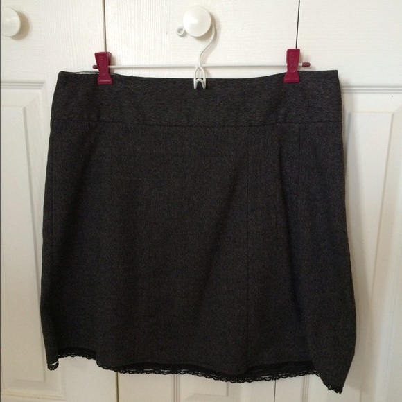 Maurice's - dark grey skirt with black lace trim