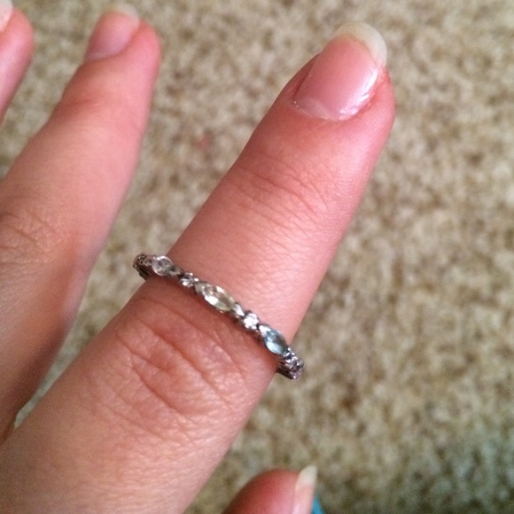 Colored stones silver ring