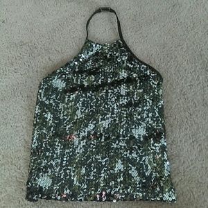 Sequin halter top