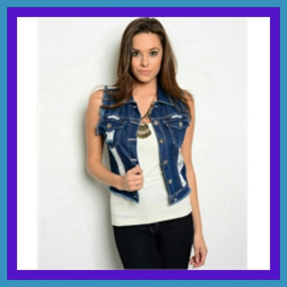 😍1 Small left Price⬇/Denim Ivory vest😍 - Picture 4 of 4