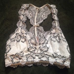 White and green lace bralette #bralette