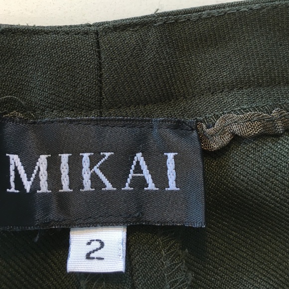 Mikai brand ankle dark green fitted pants - Picture 3 of 4