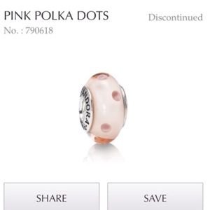 Pink polka dot pandora charm