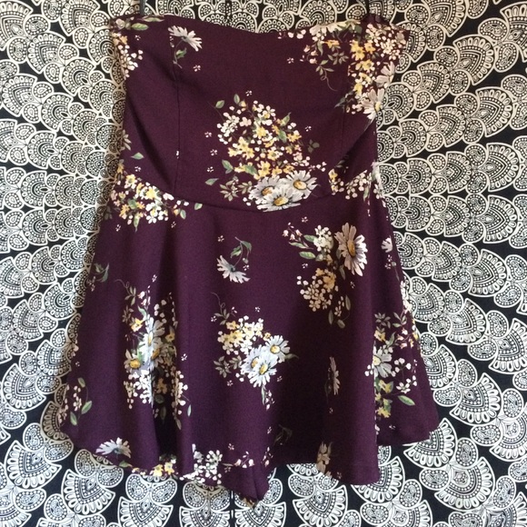 Summer-y Floral Strapless Romper