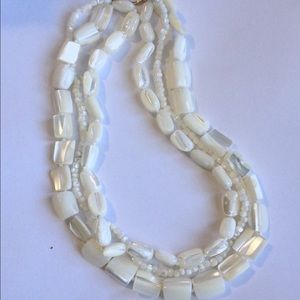 White stoned necklace. (With beads.)