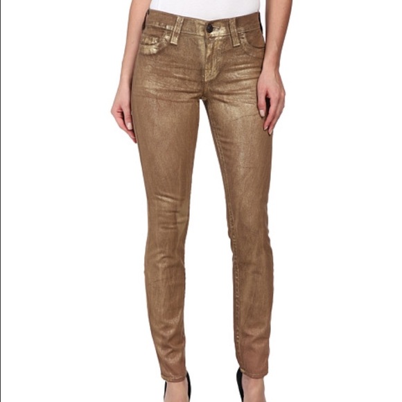 True Religion Super Skinny Legging in Gold