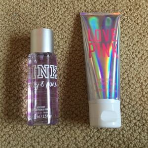 PINK body lotion and perfume