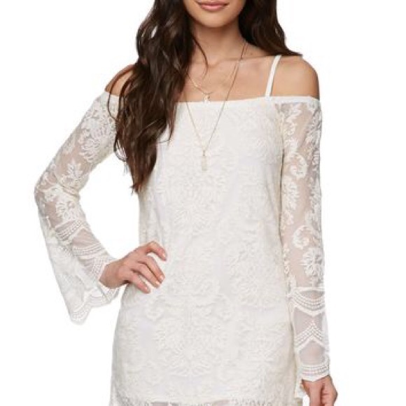 Lace off the shoulder dress!