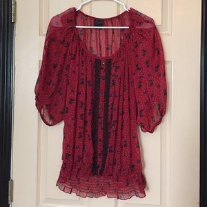 Blouse with Scottish Terrier pattern