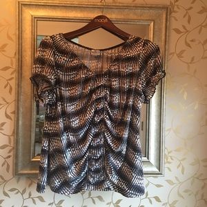 Worthington printed short sleeve blouse.