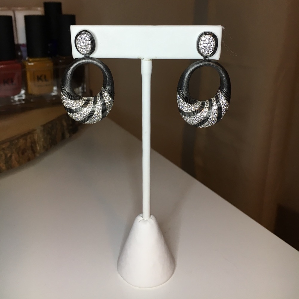 Beautiful cz hanging earrings