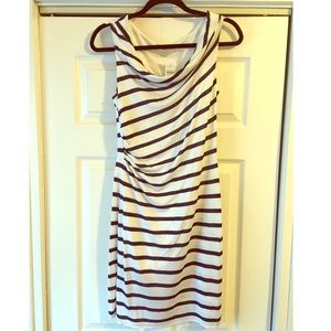 Striped cowl neck sleepless dress