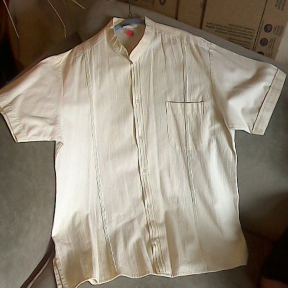 Guayabera Autentica Size 46 Men's Top Shirt SS Ylw