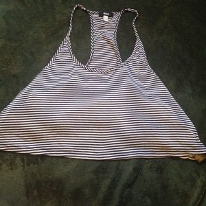 Blue and white stripped tank top