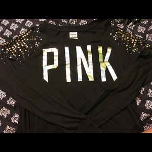 PINK black studded shirt