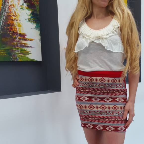 AZTEC PRINT SKIRT - Picture 3 of 4