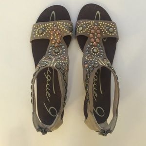 Boutique 9 Taupe Jewel & Studded Sandal