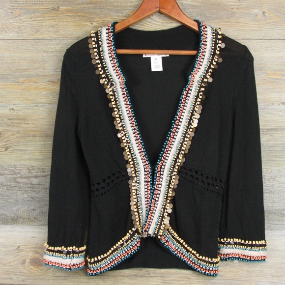 Nanette Lepore Boho Beaded Cardigan