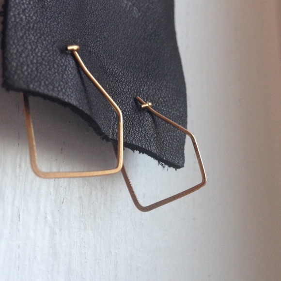 Gold Square Hoop Earrings
