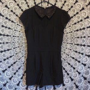 Black Sheer & Embroidered Romper