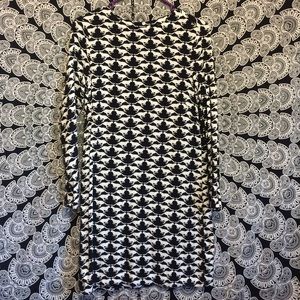 Black & White Cat-Patterned Dress