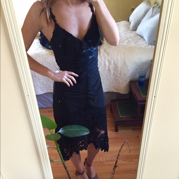 100% Silk Flirty Black Dress