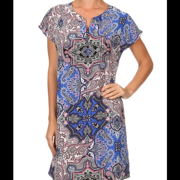 Blue Multi All Over Shift Dress - Picture 2 of 4