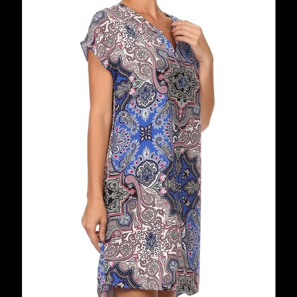 Blue Multi All Over Shift Dress - Picture 4 of 4