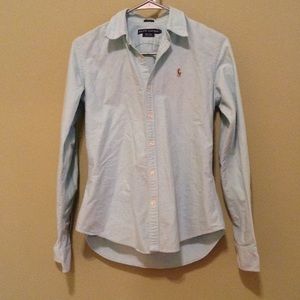 Light blue polo button up