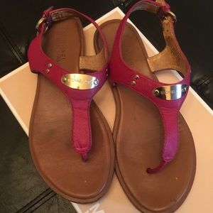 Leather Michael Kors Plaque Sandle