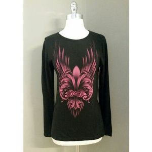 Womens Harley Davidson Wing Print Long Sleeve Top