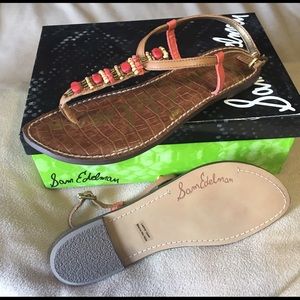 Brown beaded sandals