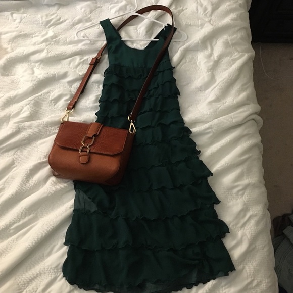 Mango Green Low Cross back cocktail dress - Picture 1 of 4