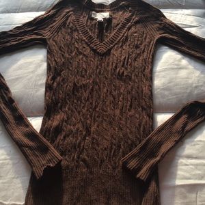 American eagle brown small cable knit sweater