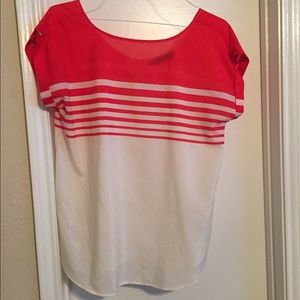 Red and white striped blouse