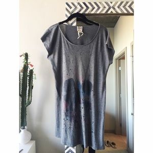 Haute Hippie Skull Gray Shirt Dress
