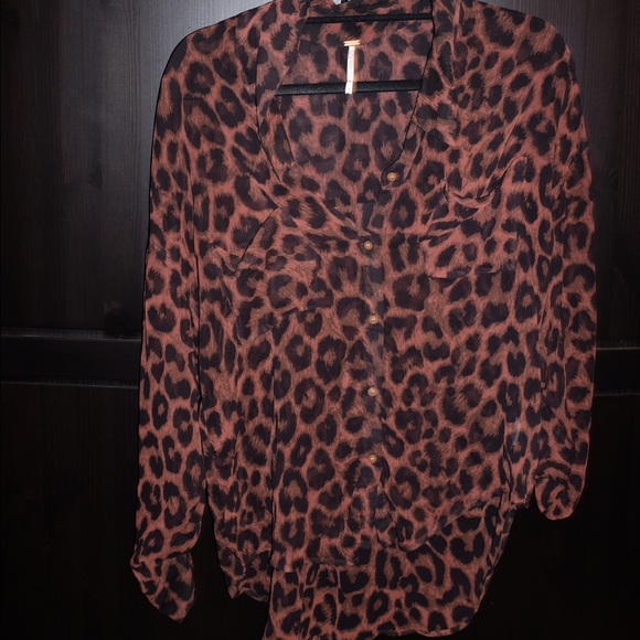 Free People roll tab button down blouse