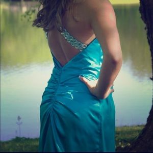 Teal prom dress