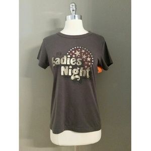 Junk Food Gray Ladies Night Print Tee Shirt