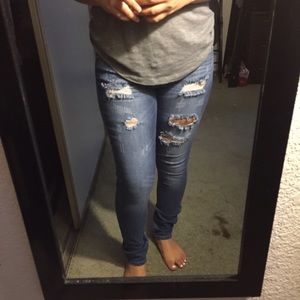 Distressed jeans